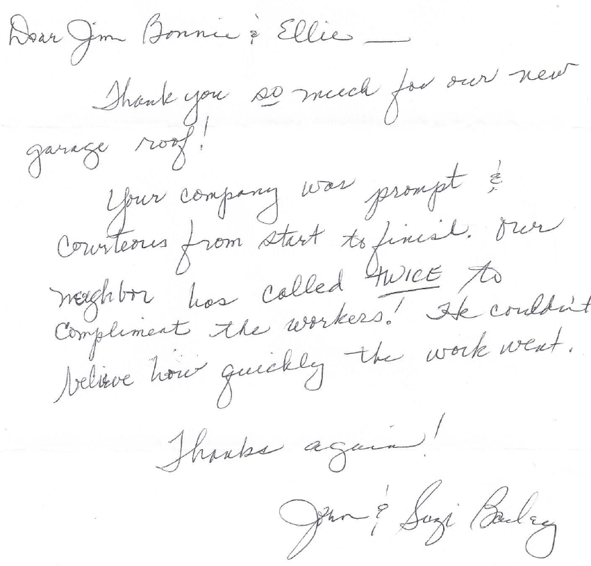 Thanks from John & Suzi Bailey