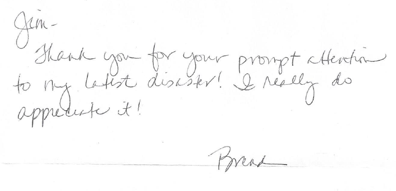 Thanks from Brenda